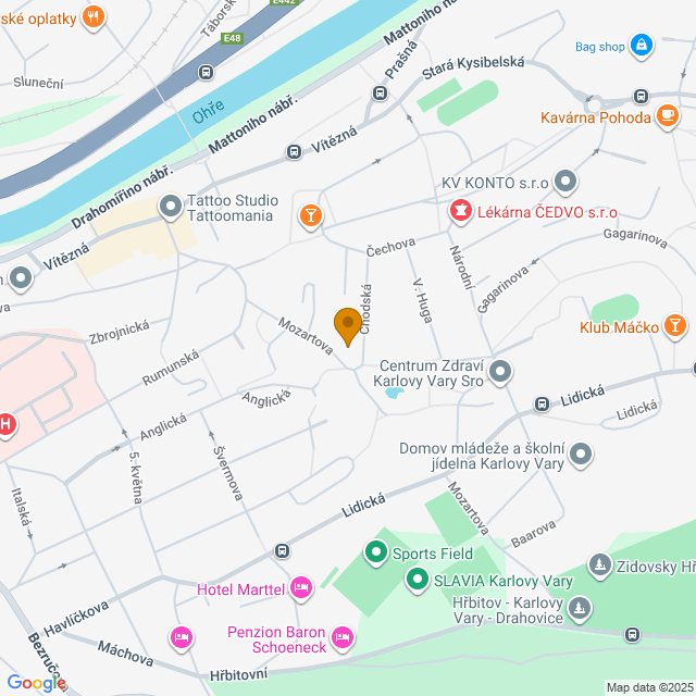 Naplánovat trasu do školy Obrázek mapy, kde se nachází škola